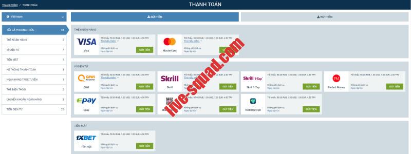 Hướng dẫn cách nạp tiền và rút tiền dễ dàng tại 1xBet