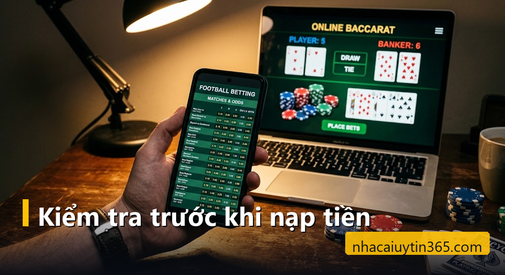 Điện thoại hiện bảng tỷ lệ kèo bóng đá cạnh laptop mở bàn baccarat trực tuyến