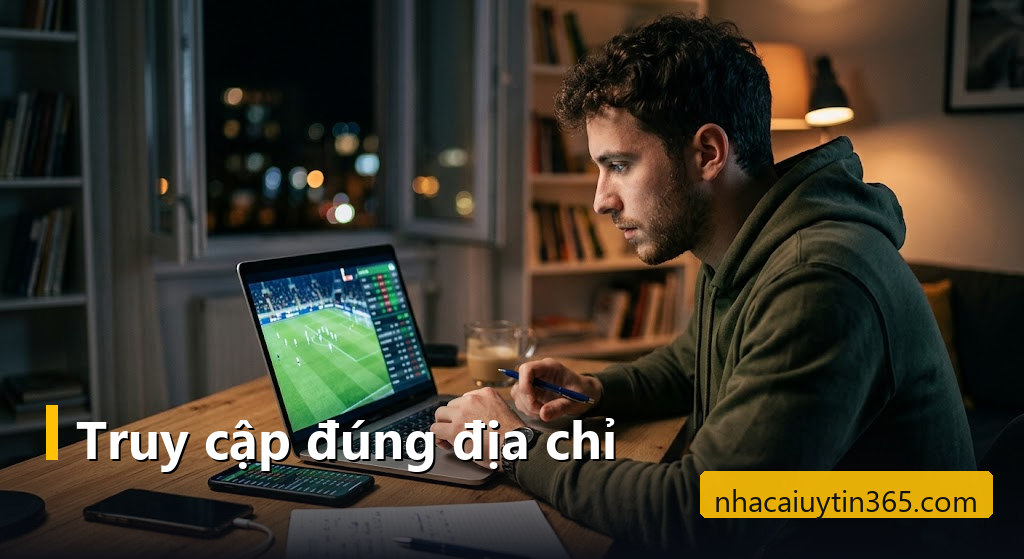 Người chơi đối chiếu bảng kèo trên laptop và điện thoại khi xem trận bóng trực tiếp